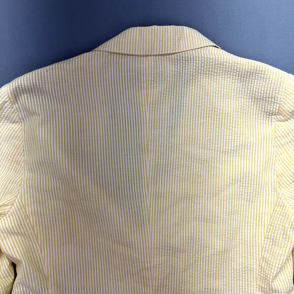 Women's Size 6/7 Blazer Gray Vintage Made In Japan Yellow Striped - Picture 10 of 13
